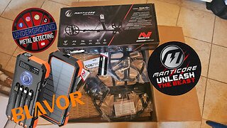 Minelab Manticore M8, M11, & M15 coils, Blavor Solar Power Bank, New for Underground Metal Detecting