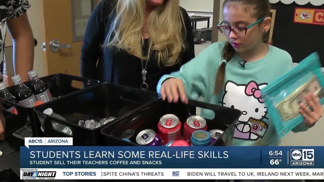 Westar Elementary students take on math, social skills through 'Coffee Cart Wednesdays'