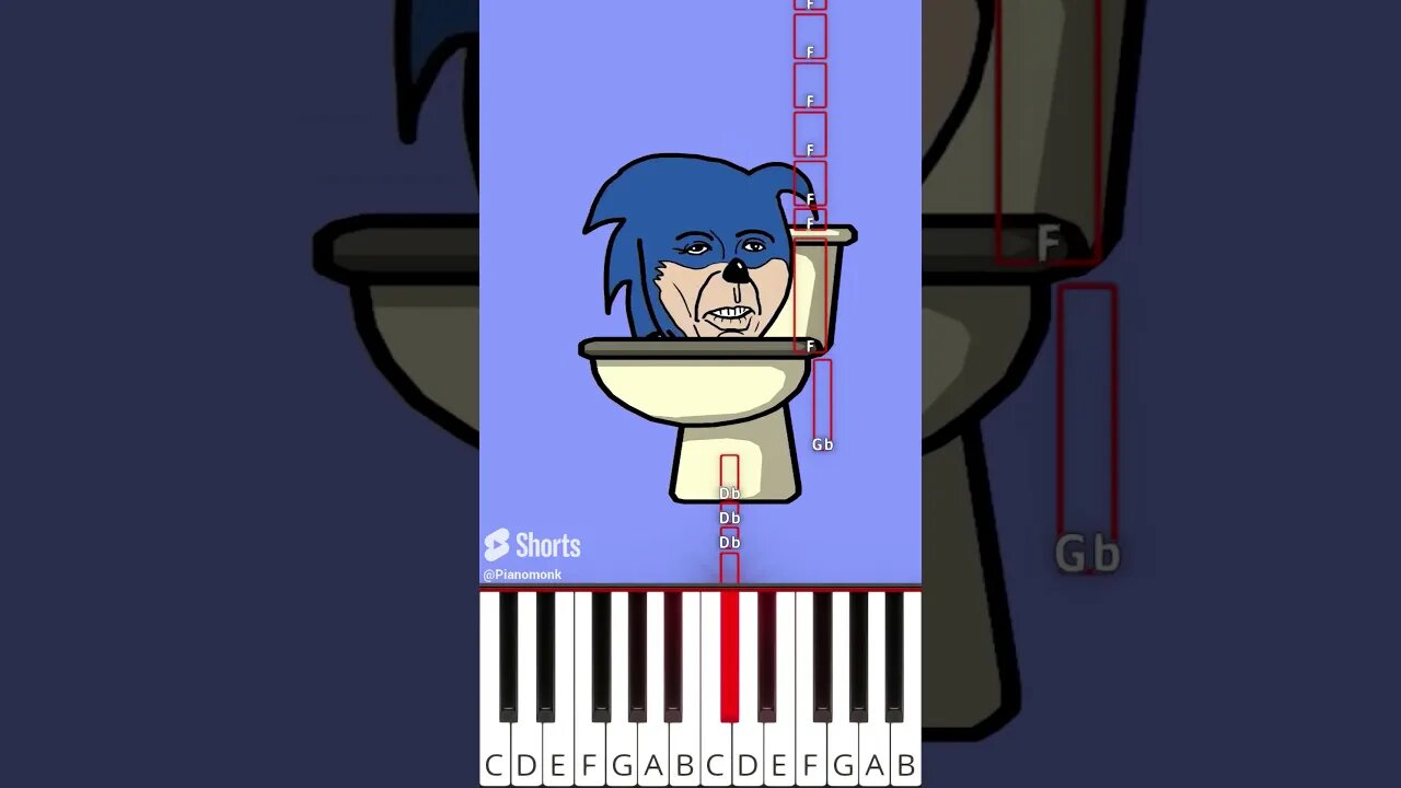 skibidi toilet (@damnseconds) animation version - Octave Piano Tutorial