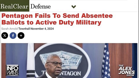 🚨 TREASON ALERT 🚨 Pentagon Blocks Active Duty Military From Participating in Election While Illegal Aliens Vote PUBLICLY!