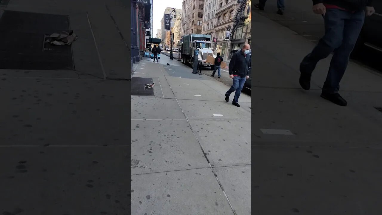 Broadway and Spring Street in New York City 2021.