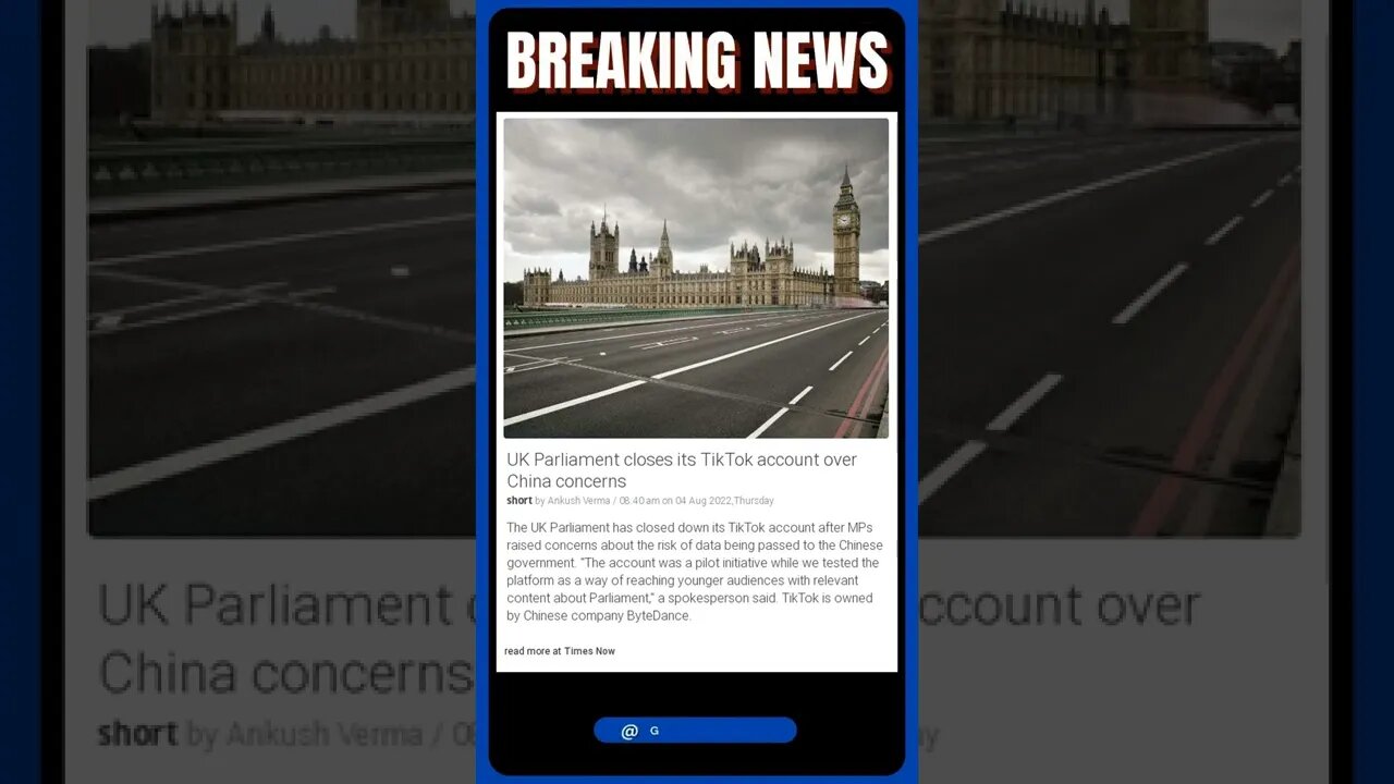 Sensational News: UK Parliament closes its TikTok account over China concerns #shorts #news