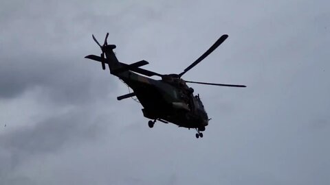 Navy NH90 Helicopter taking off from Mallacoota Oval