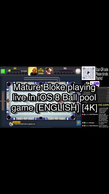 Mature Bloke playing live in iOS 8 Ball pool game [ENGLISH] [4K] 🎱🎱🎱 8 Ball Pool 🎱🎱🎱