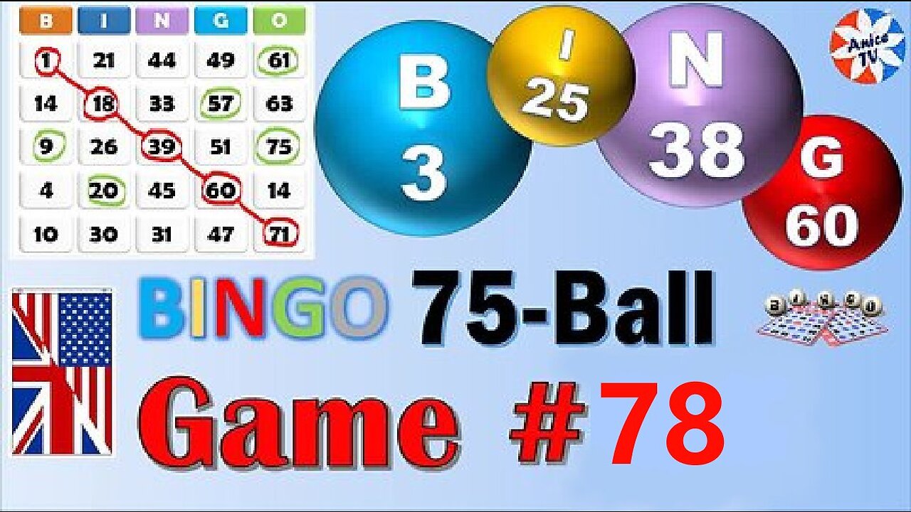 75 Ball - BINGO Caller - Game#78 - English American