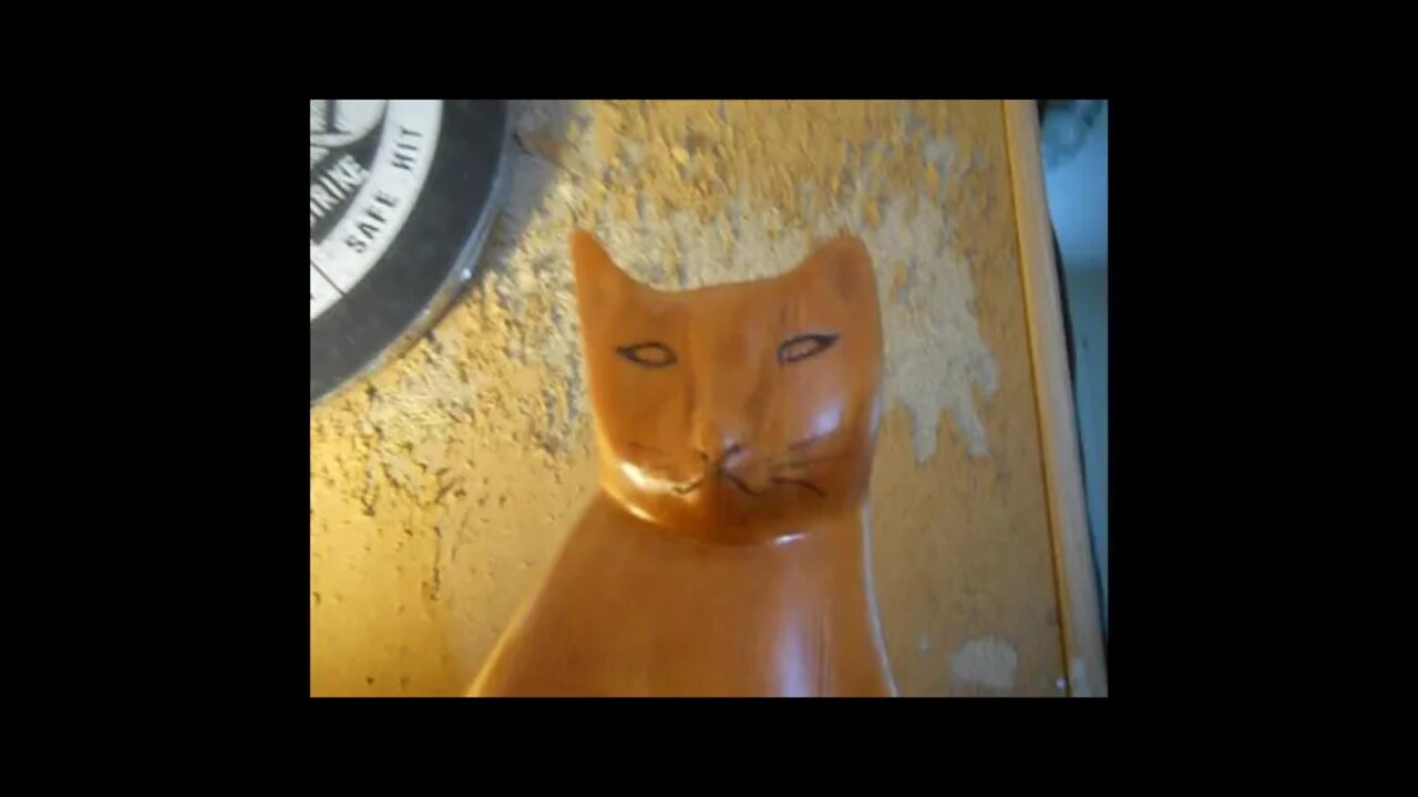 Cat Wood Carving - Going to a new home - Goodbye my close friend