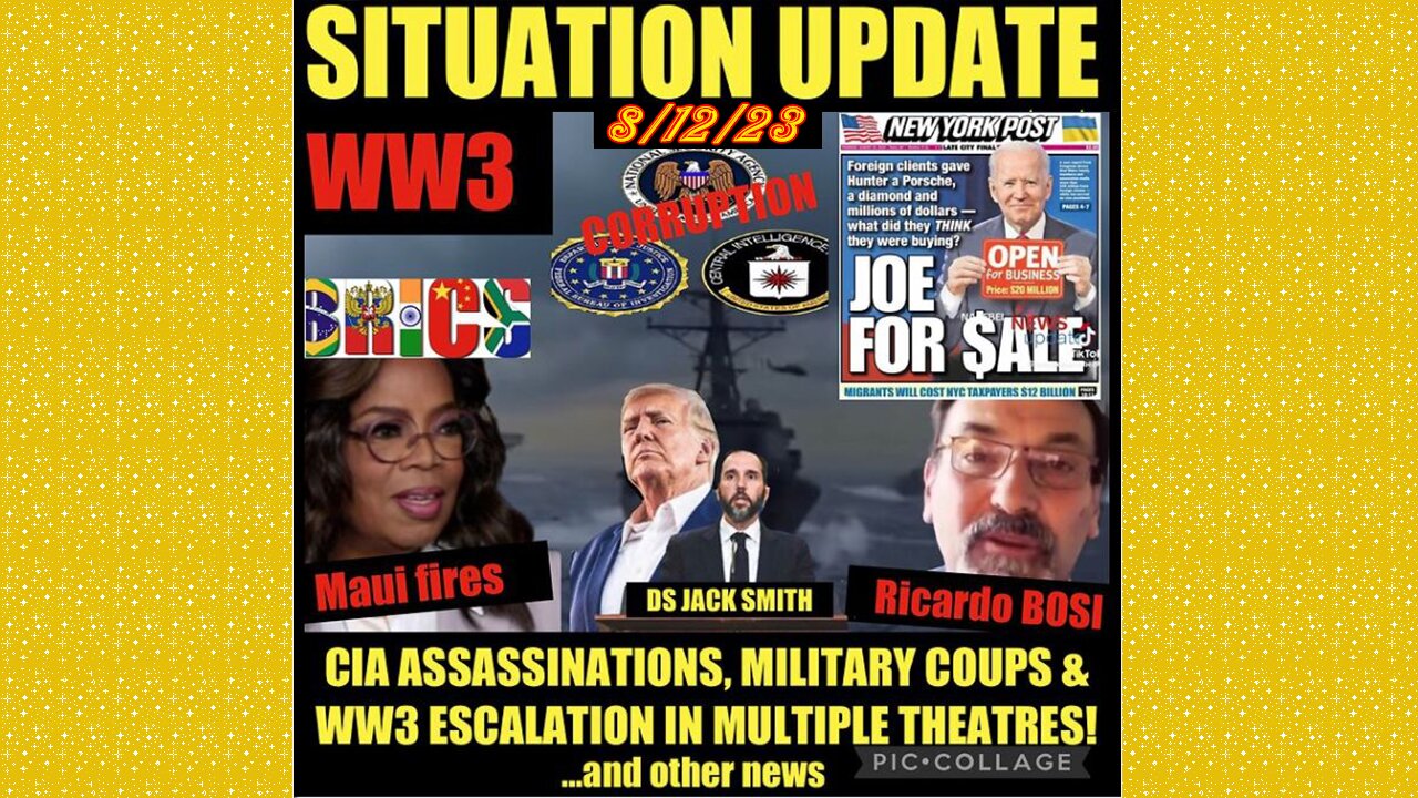 SITUATION UPDATE 8/12/23 - Trump Indictment Sting, Global Military Operations Are Real- Ricardo Bosi