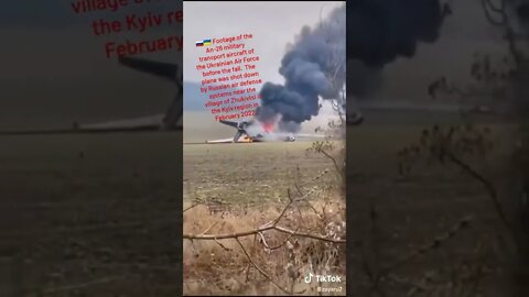 Ukranaina An-26 military Transport Aircraft Shot Down By Russian Air Defense Systems Feb 2022
