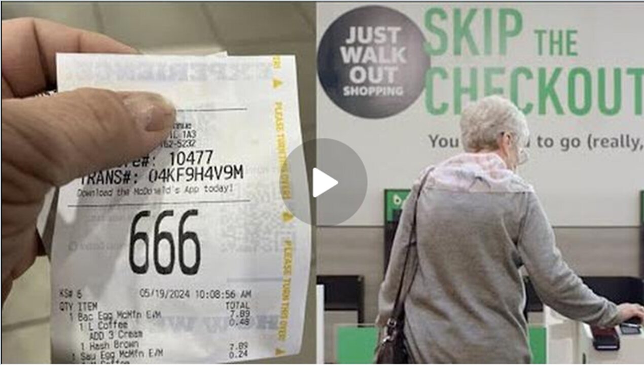 JUST WALK OUT, NO NEED TO PAY! CHECKOUTS NEVER BEEN EASIER WITH THE MARK OF THE BEAST!