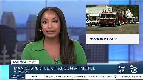 UPDATE: Suspect arrested for arson in connection to Lemon Grove motel fire