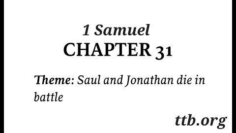 1 Samuel Chapter 31 (Bible Study)