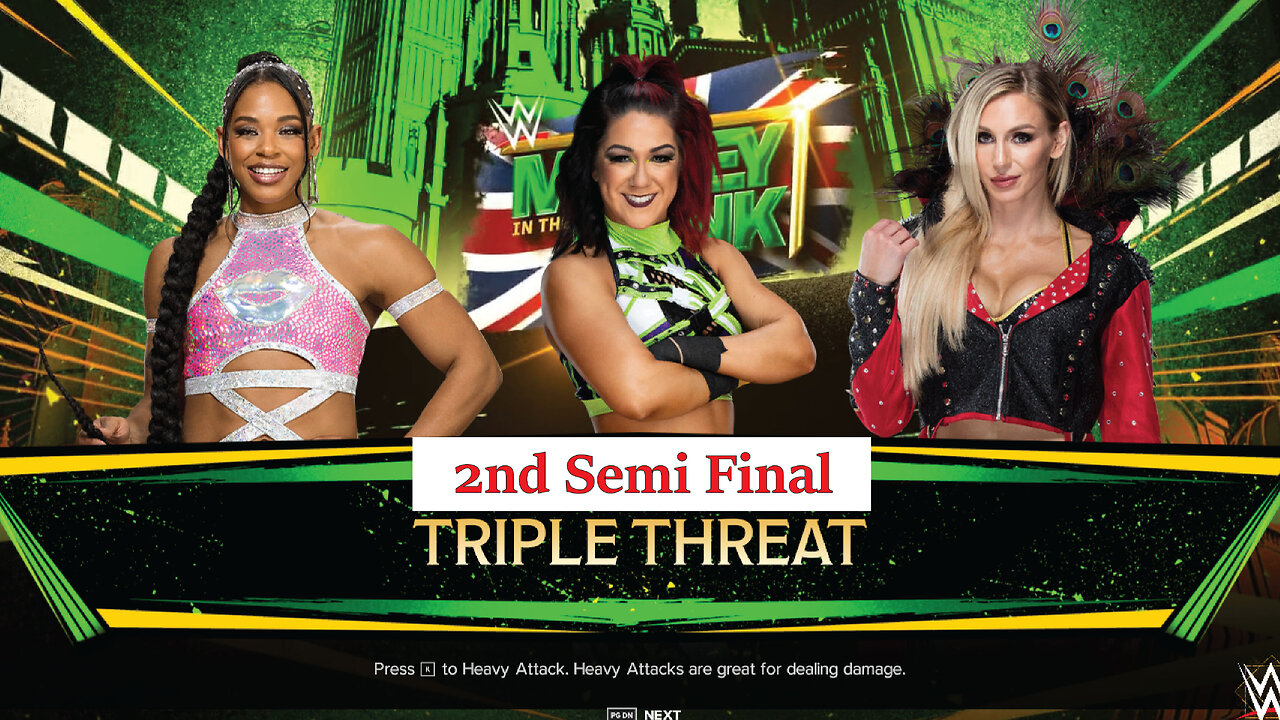 Women's MITB Semi Final 2 , Charlotte Flair Vs Bianca Belair Vs Bayley , WWE 2k24 Gaming