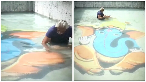 Amazing 3D Art Of Lord Ganesh Under Water