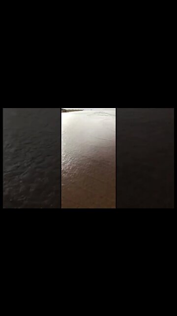 Walking in the water at the beach