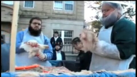 Kapparot is a jewish ritual - Swing a live chicken overhead to transfer his sins then kills it