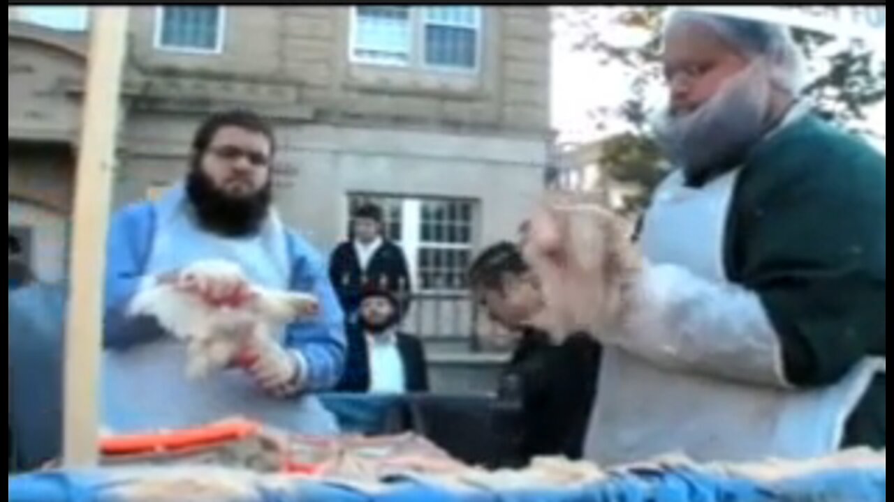 Kapparot is a jewish ritual - Swing a live chicken overhead to transfer his sins then kills it