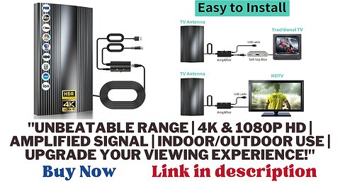 2023 Upgraded TV Antenna: 680+ Miles Range for 4K & 1080P HD Digital Antenna