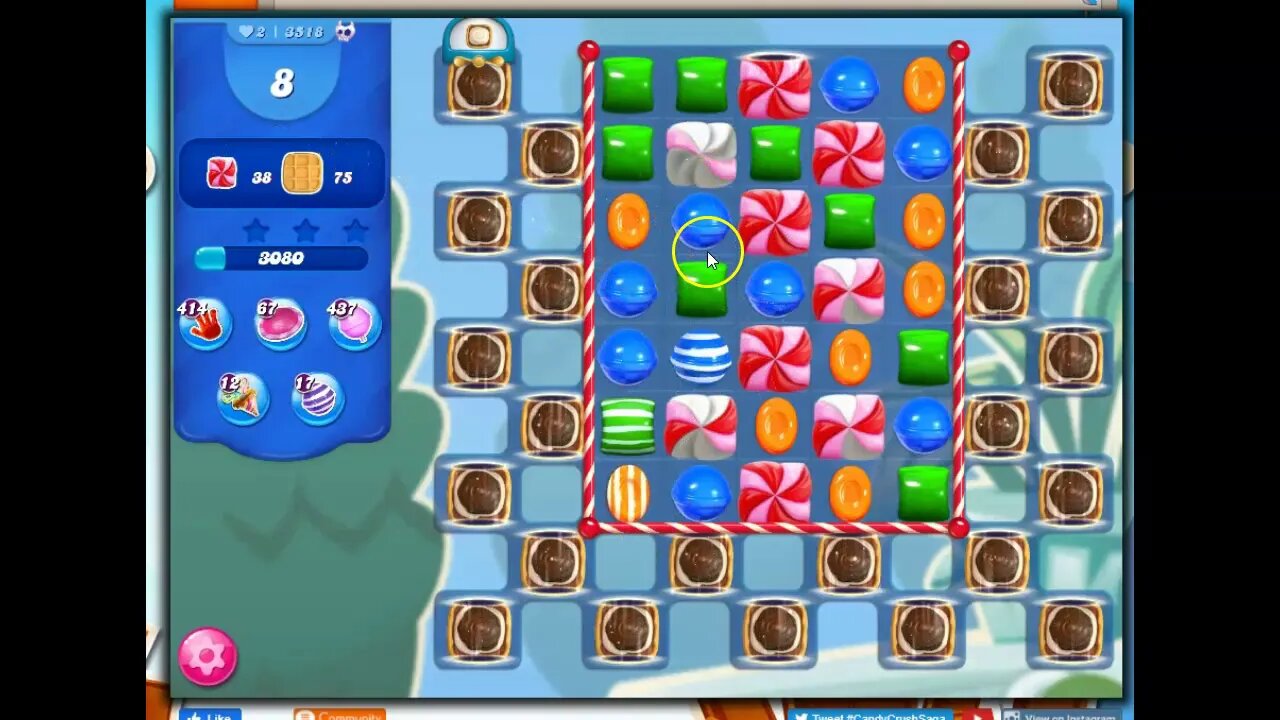 Candy Crush Level 3518 Talkthrough, 12 Moves 0 Boosters