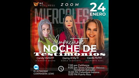 NOCHE DE TESTIMONIOS DOCTORA MAURICIA PEREZ