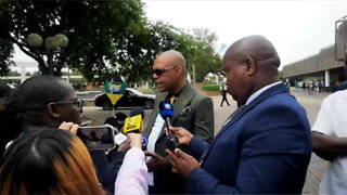 Ramaphosa arriving at the ANC NEC meeting