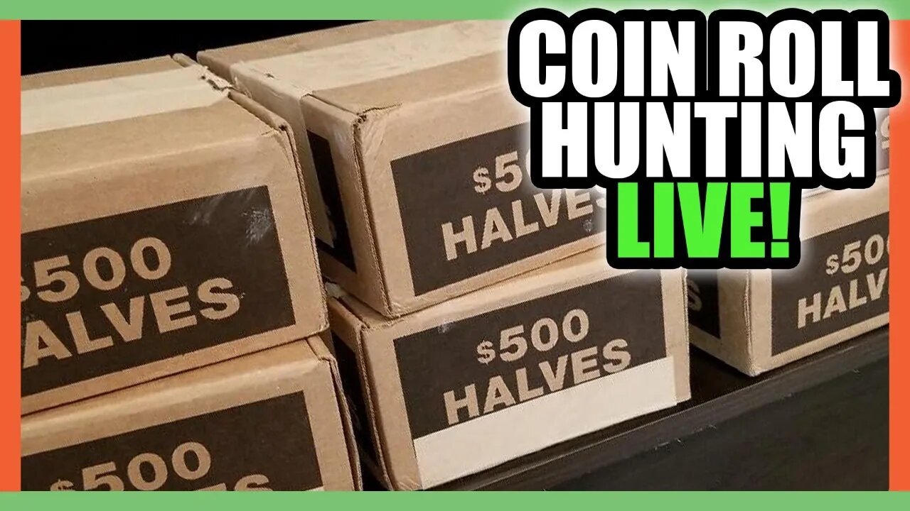 Coin Rolls from the BANK Live Stream!! Coin Roll Hunting Half Dollar Coins