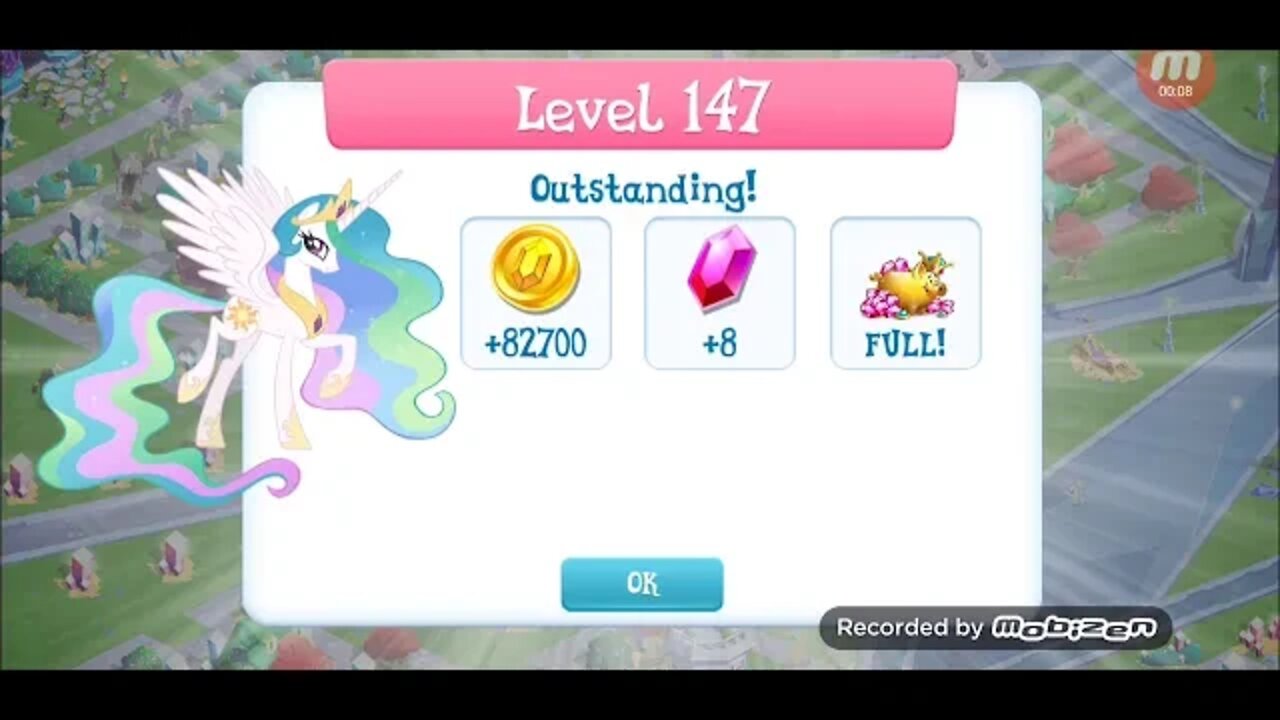 Celestia gives me some Rubies!!! Level 147 reached!