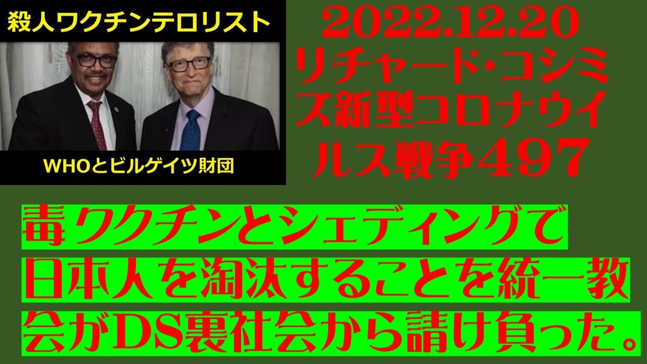 2022.12.20 リチャード・コシミズ新型コロナウイルス戦争４９７