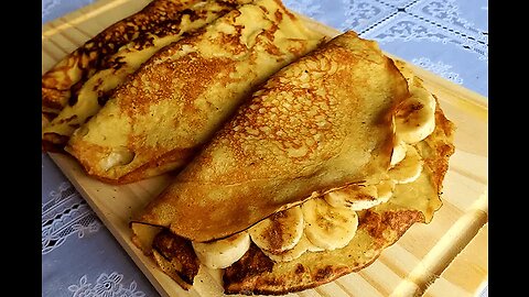 CREPE DE AVEIA, BANANA, QUEIJO E CANELA.