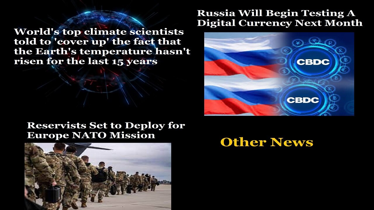 UN Leaked Data No Earth Warming in 15 Yrs., US Reservist To Deploy, Russia To Test CBDC