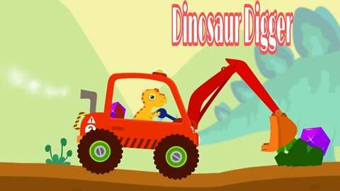 Dinosaur Digger / Динозаврик Землекоп на КРАСНОЙ машинке