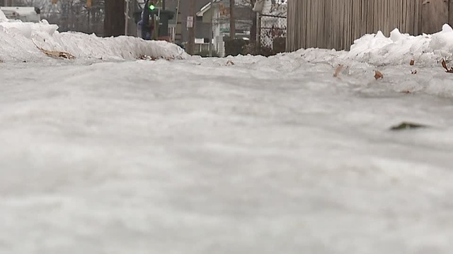 Some sidewalks still covered in snow and ice a week after snowfall