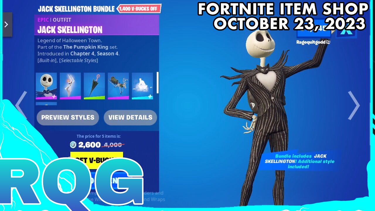 “NEW” JACK SKELLINGTON IS FINALLY HERE! FORTNITE ITEM SHOP (October 23, 2023)