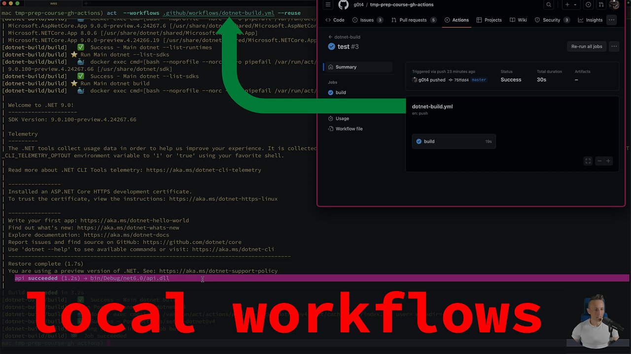 act runs workflows locally - GH Actions