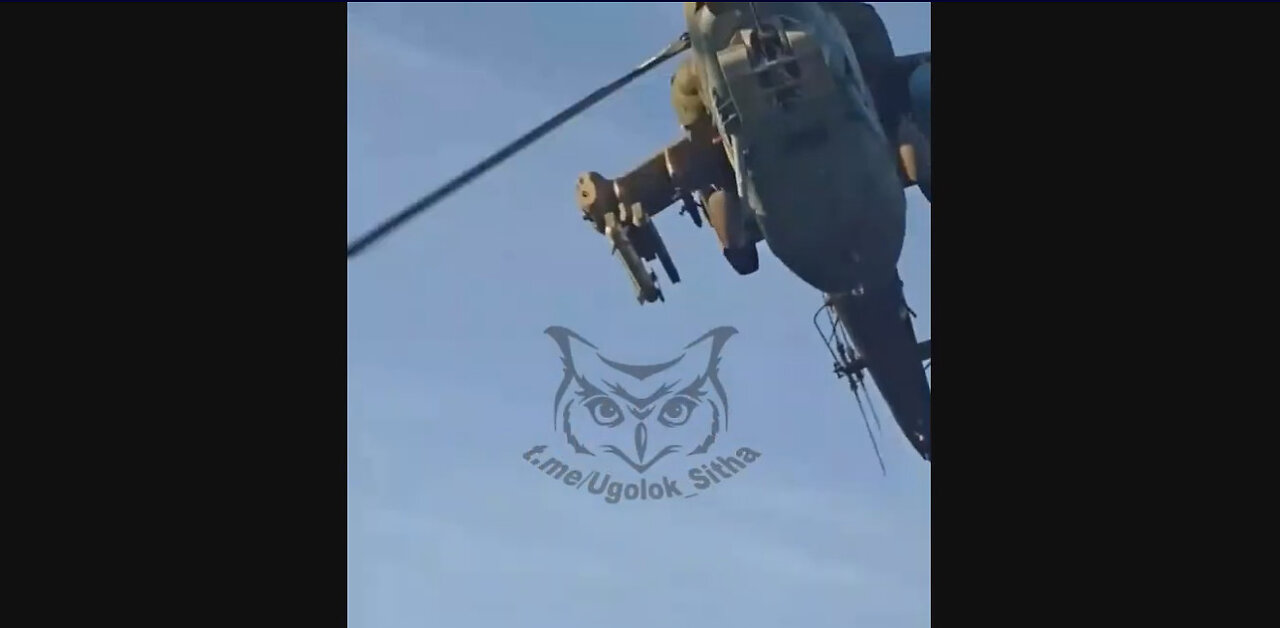 Russian Mi-28NM helicopter in flight armed with LMUR(Product 305)guided missile
