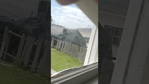 #gangstalking neighbor pretending to fake "repair" raggedy house because I'm staying here.