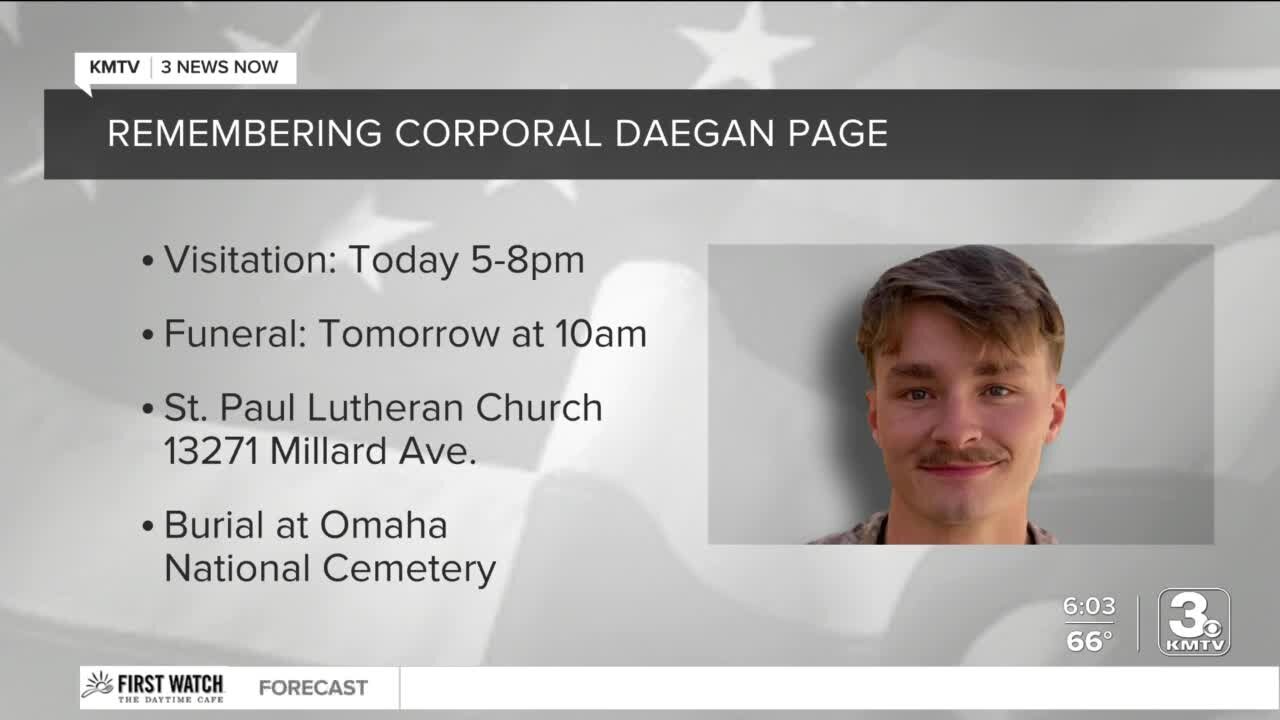 Cpl. Daegan Page public visitation to take place Thursday