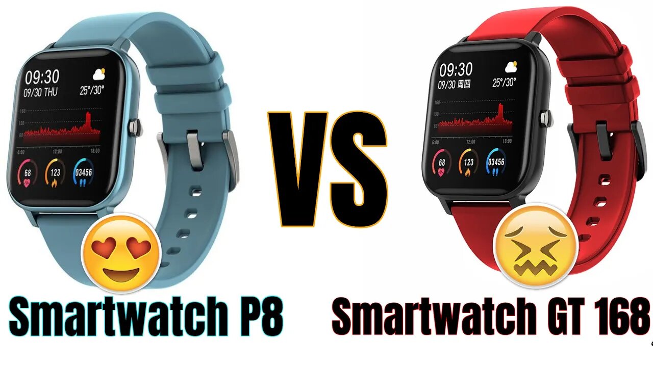 Comparativo do Smartwatch Colmi P8 vs GT 168