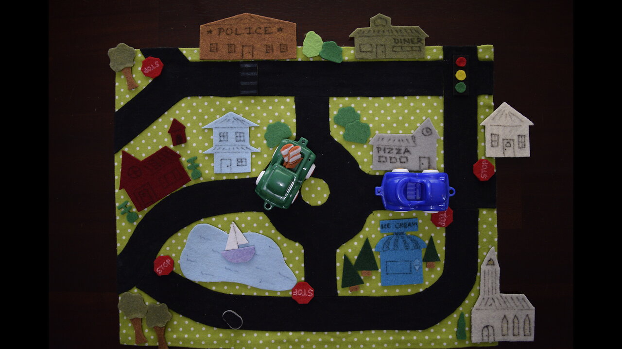 Customizable Roadway Play Mat- Stop Motion