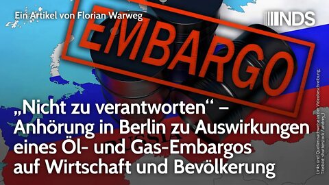 Auswirkungen eines Öl- und Gas-Embargos auf Wirtschaft und Bevölkerung. Florian Warweg NDS-Podcast