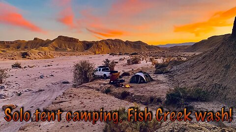 Solo Tent Camping In A Desert Wash!