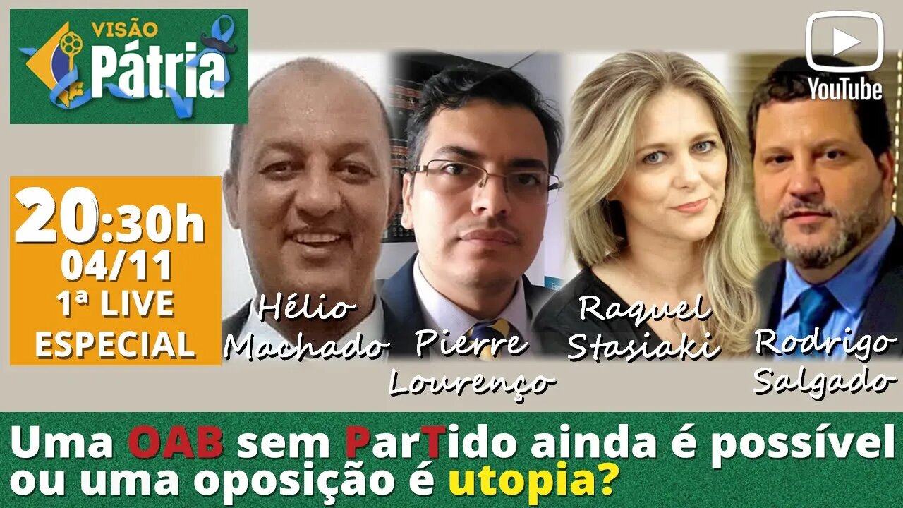 1ª LIVE ESPECIAL - Uma OAB sem ParTido ainda é possível ou uma oposição é utopia?