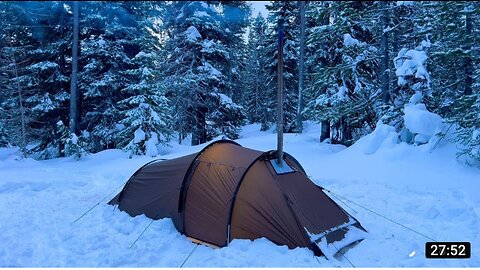 Hot Tent Camping In Heavy Snowfall