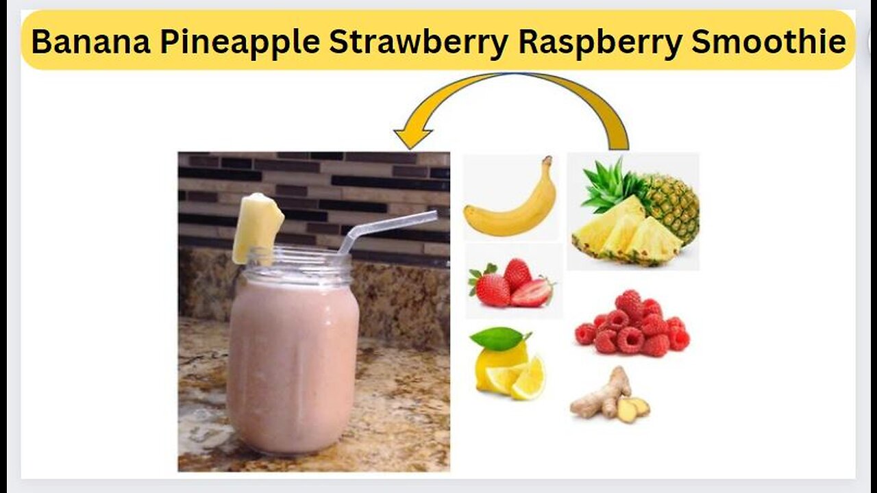 Banana Pineapple Strawberry Raspberry Smoothie #Smoothies #healthy #healthylifestyle