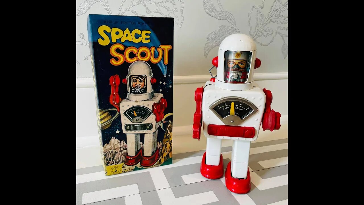 A boxed White Space Scout is the rarest version of this toy including the winky robots