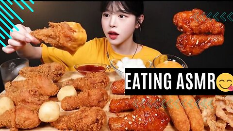 ASMR Mukbang 😋| Eating crispy fried chicken, seasoned chicken, shrimp sticks, fries Mukbang ASMR