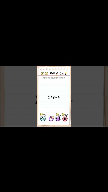 Brain Test Tricky Puzzles Level 82 Make this equation correct.