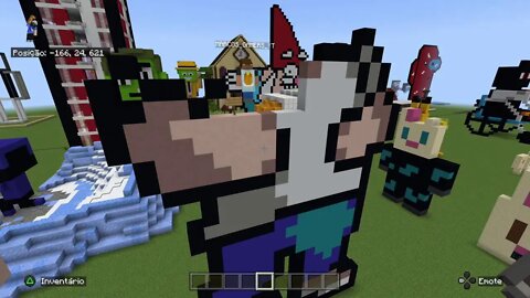 MINECRAFT: expositor de funkos de varios personagens!!!