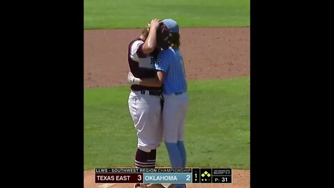 Oklahoma little leaguer gets hit in the head and then comforts the pitcher who`s shaken up afterward