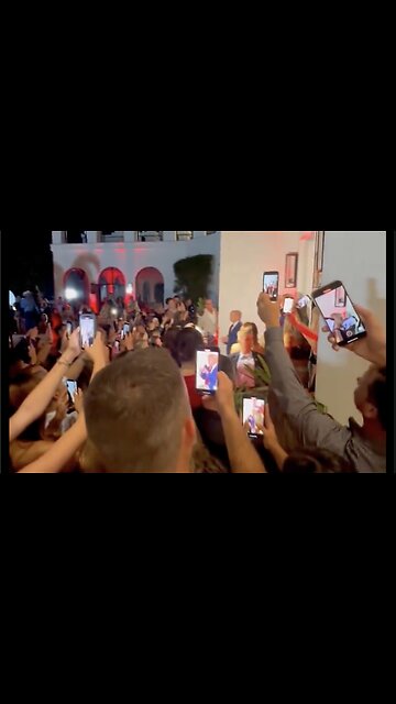 Big crowd on hand to see President Trump in Florida after a long day in Iowa