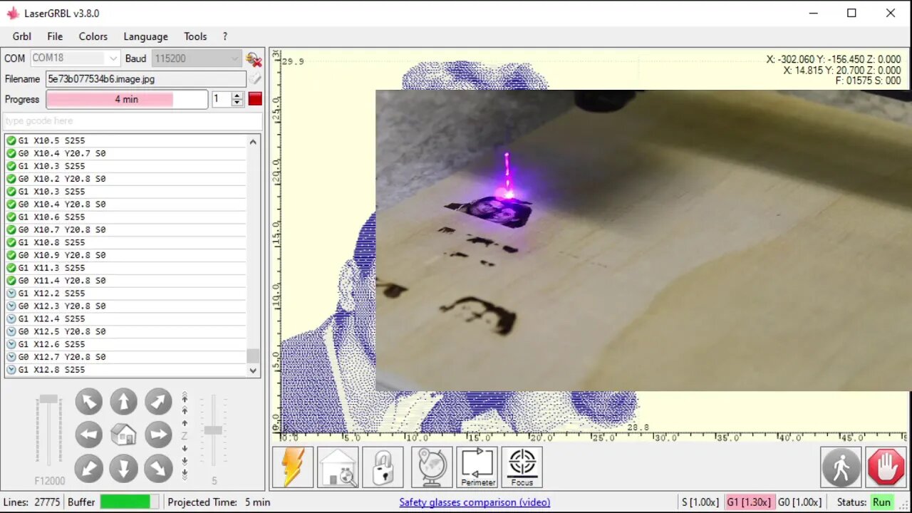 LaserGRBL Tutorial 4 Setting up your greyscale engraving part 2